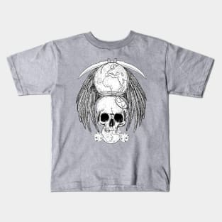 Macabre Goth Skull Head Kids T-Shirt